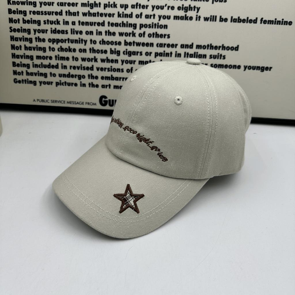 Baseball cap peaked cap purchasing hat spring new embroidery soft top letters casual versatile little stars