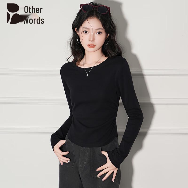 Bieyu Women s Ruched Slim-Fit Long-Sleeve Base Layer T-Shirt XL