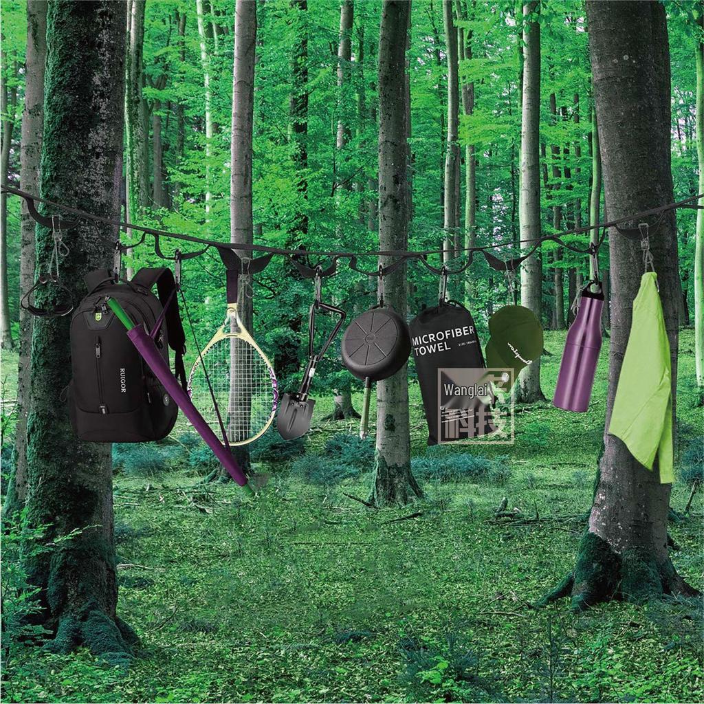 Camping Clothesline & Storage Strap: Outdoor Tent Hanging Rope for Drying Clothes