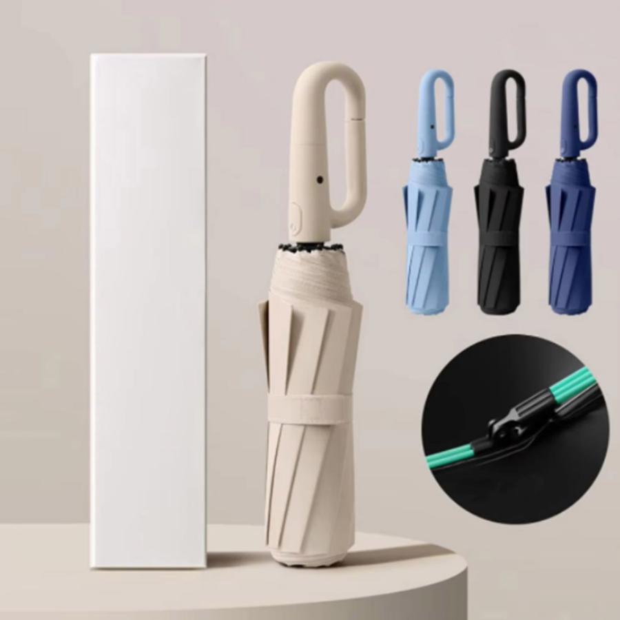 105cm Reinforce Ring Clasp Fully Automatic Umbrella for Men and Women, Folding, Windproof, Strong, Waterproof, Sturdy, Sunscreen