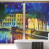 European Style Retro Privacy Windows Film Landscape Oil Painting Colorful Stained Glass Stickers Static Cling Glass Film