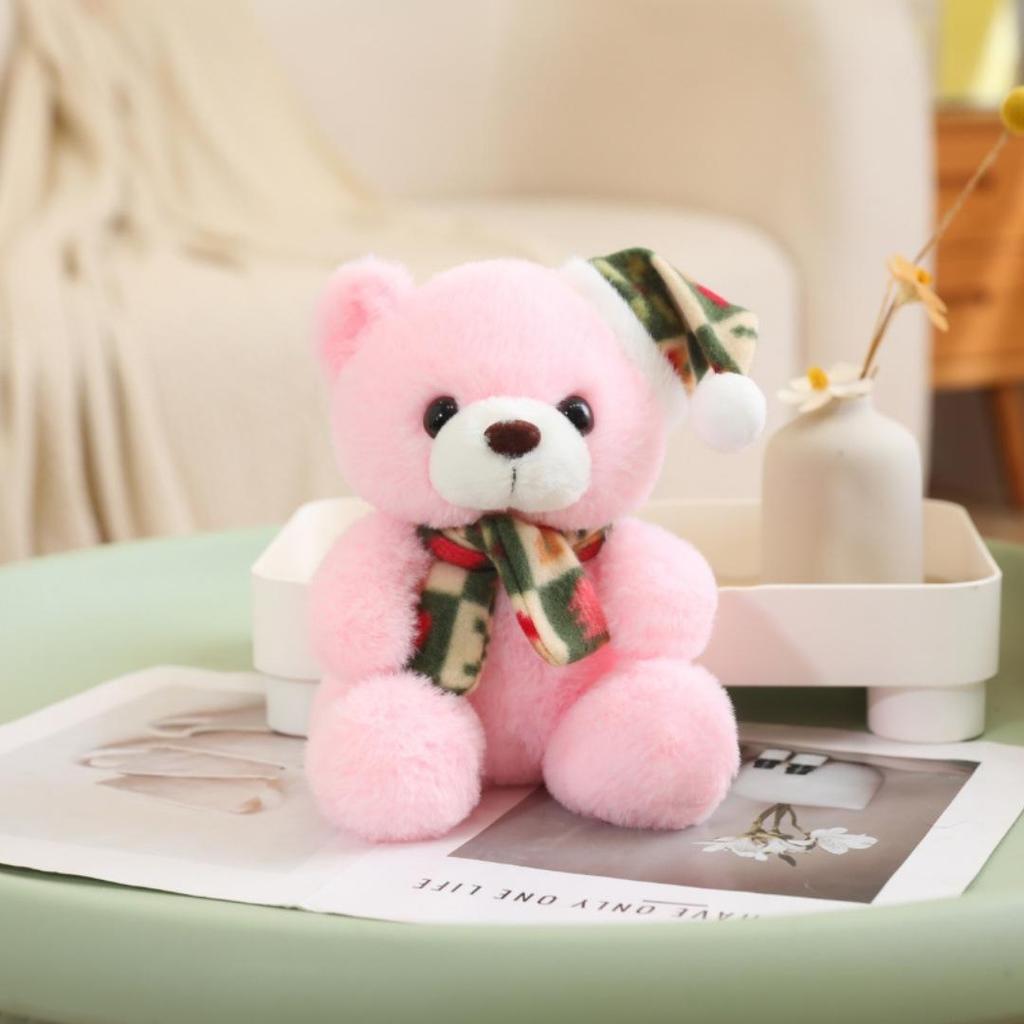 Christmas Teddy Bear with Hat - Cute Plush Doll Gift