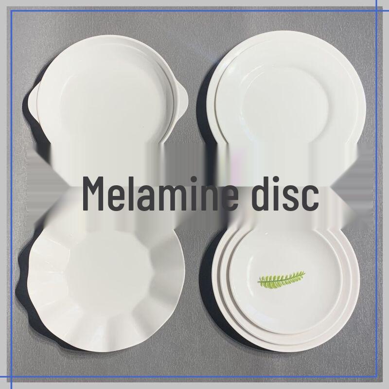 White Melamine Commercial Round Serving Plates