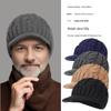 Men's Autumn/Winter Duckbill Cap with Warm Ear Protection and Thick Knit Wool for Middle-Aged and Elderly