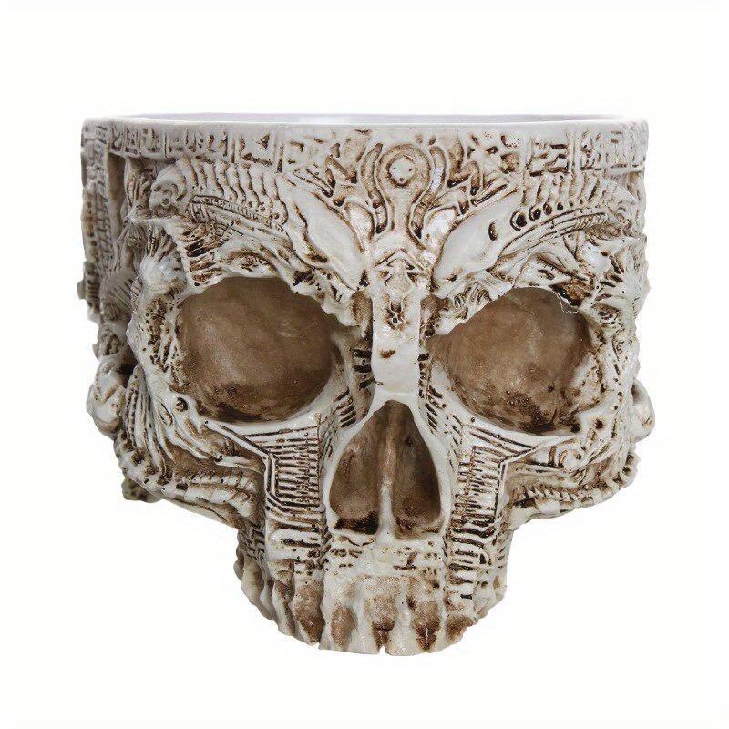 Resin Blomsterpotter Hodeskalle Sukkulenter Plantekasser Kaktus Blomsterpotte Dekorative Plantekasser for Planter Hjem Skrivebord Dekorative