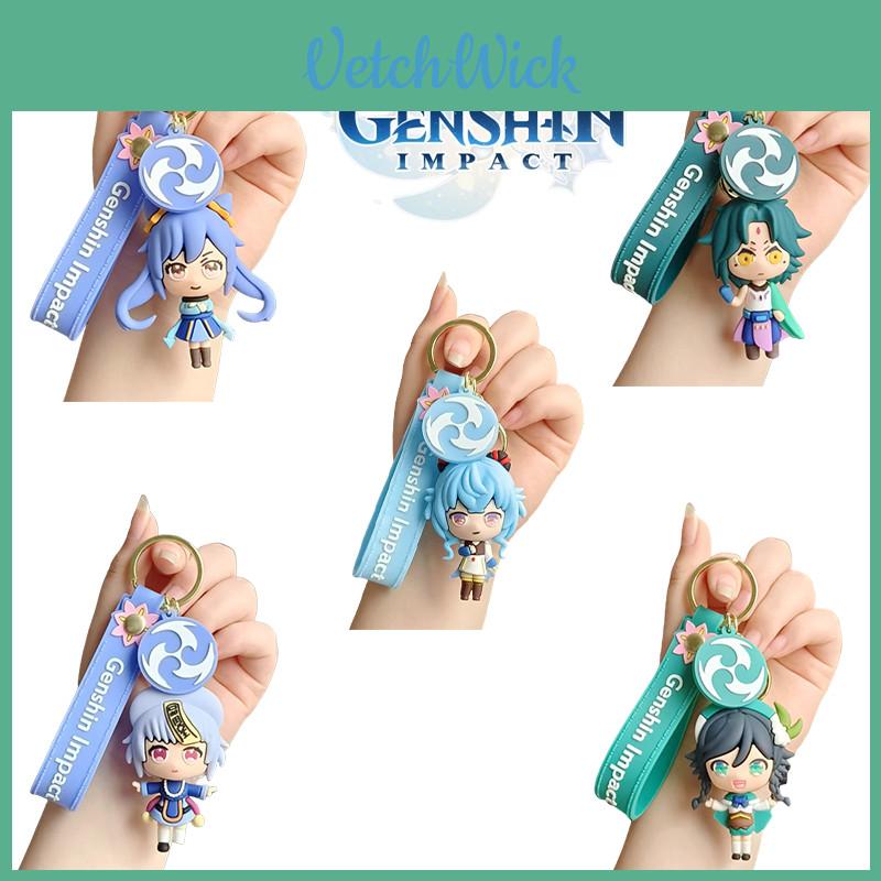 Xiao Venti Qiqi Keqing Keyring Bag Pendant Cosplay Xmas Gift For Genshin Impact Fans