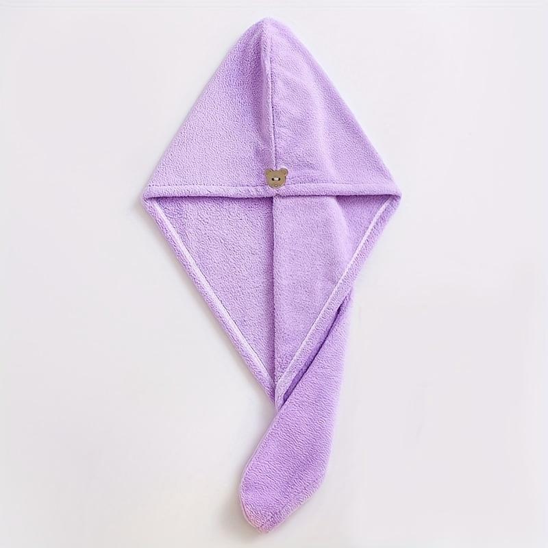 1pc Quick-Drying Hair Cap For Women Absorbent Coral Fleece Shower Cap With Thickened Towel For Hair Drying And Wrapping