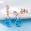 CHLOEOS Water Delicate Austrian 18k Hypoallergenic to Day Gift for Women's Earrings, Popular, Drop, Crystal, Gold, Adults, Cute, Swaying, Metal,