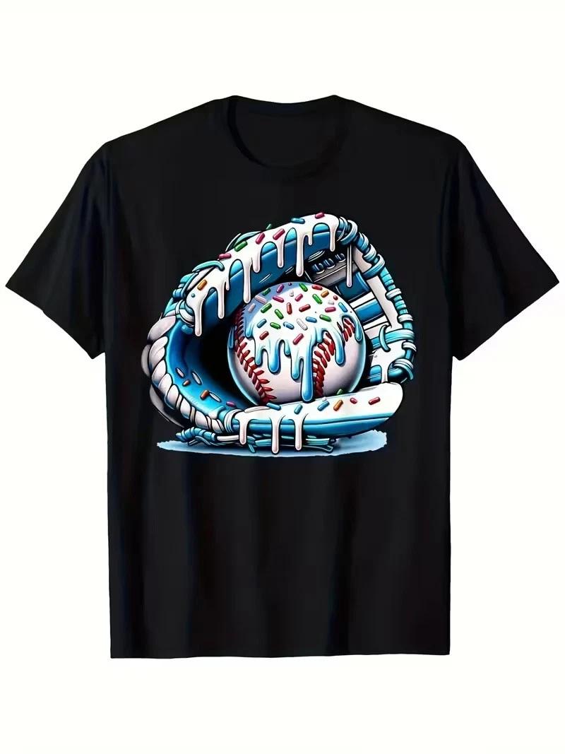 Baseball Donut Graphic T-Shirt – Fun Sports S