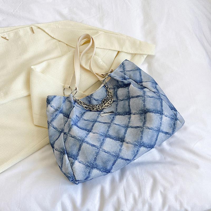 Canvas Bag Women's Large Capacity 2025 New High-end Texture Spring and Summer Versatile Chain Single Shoulder Commuter Tote Big Bag