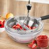 Manual Potato Masher Food Grade Stainless Steel Potato Masher Multifunctional Masher with 3 Replaceable Grinding Discs forTomato