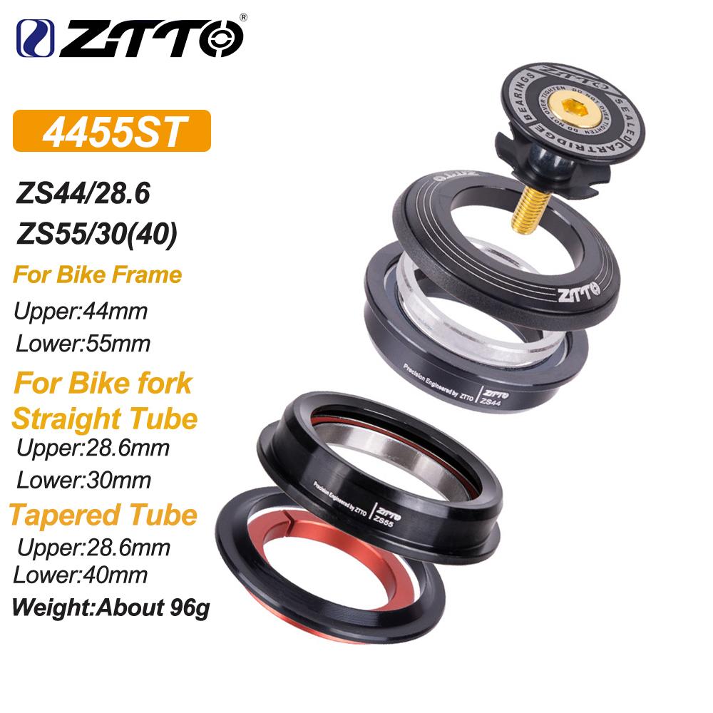 ZTTO MTB Road Bike Internal Threadless Headset SEMI-INTEGRATED CNC Headset 1 1/8"-1 1/2" Sealed Bearing Straight Tapered Fork