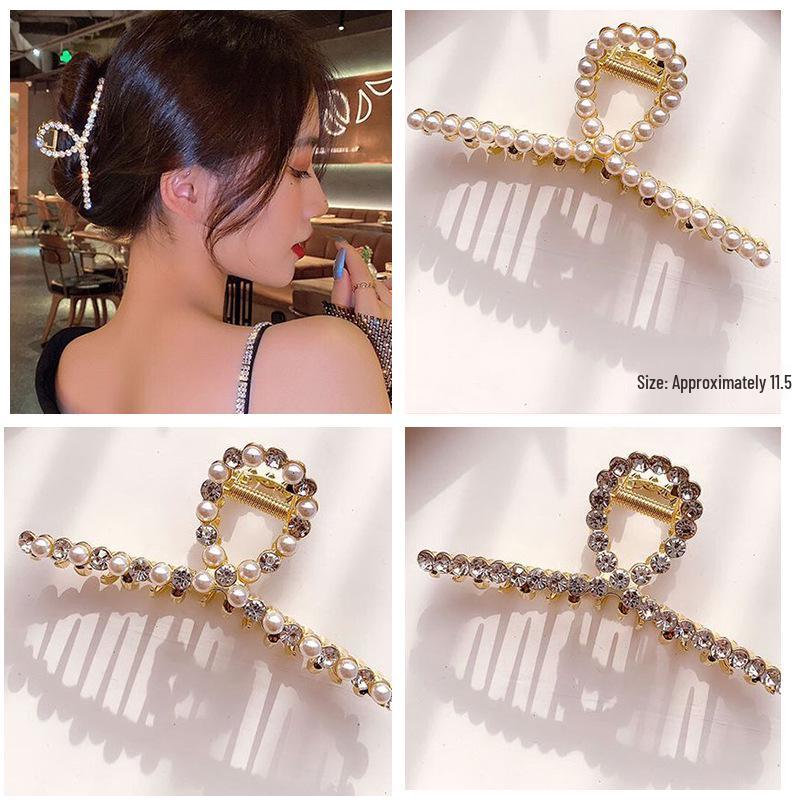

Pearl & Metal Shark Hair Clip - Korean Style Ponytail Accessory