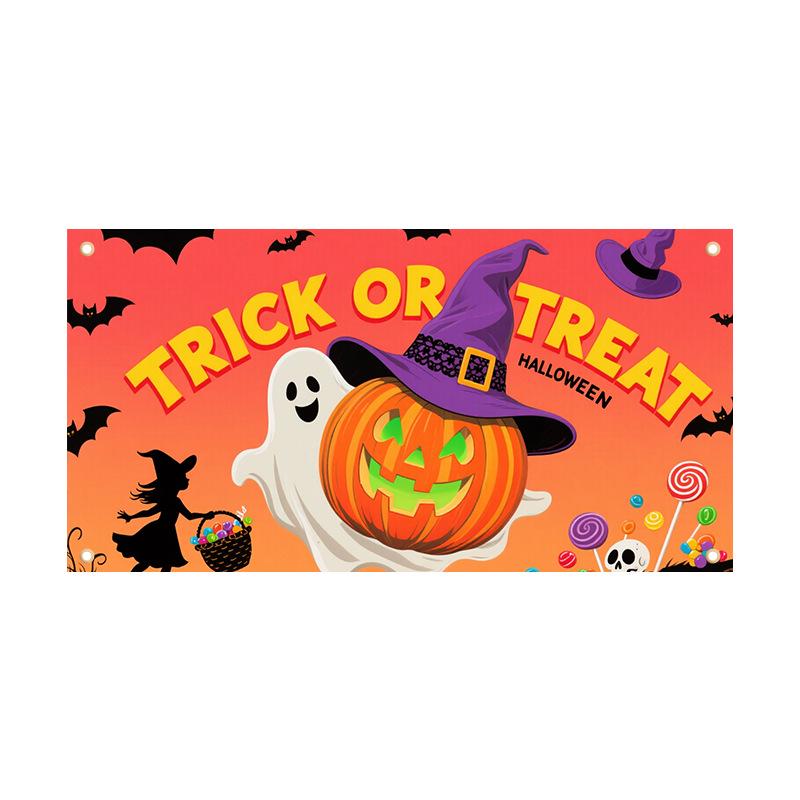 Custom Halloween Door Curtain & Garden Flag Banner Set