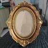 1Pc Six Inches Vintage-Inspired Oval Frame - Bronze & Golden Glass Elegant European Decorative Art and Craft Piece