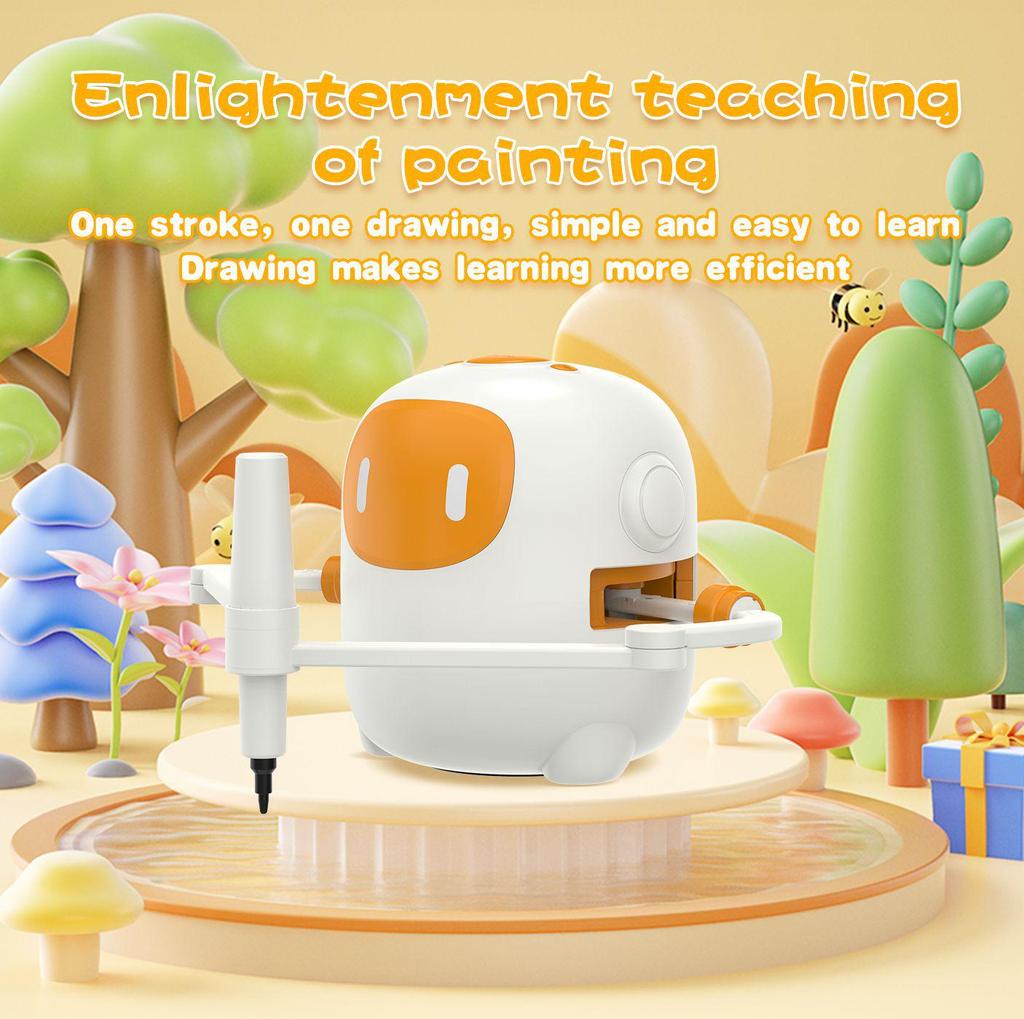Smart Blue Children's Drawing Robot: Educational Enlightenment Toy with Pen Holder & Card Slot