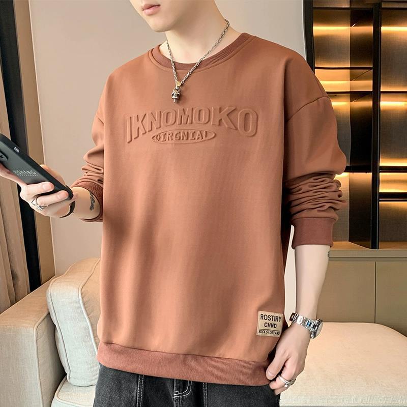 Men's Sweater Spring and Autumn Long-sleeved T-shirt Handsome Versatile Loose Round Neck Men's Clothes