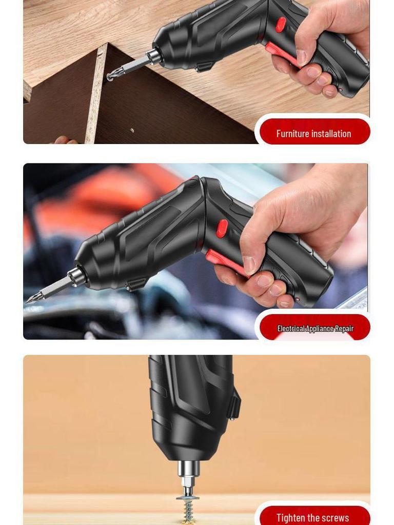 Rechargeable Multifunctional Handheld Electric Screwdriver with Impact Drill and Lithium Battery