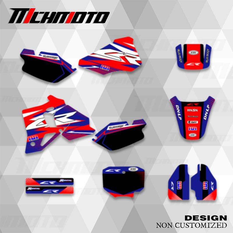 MCHMFG Motorcycle Graphics Background Decals Stickers Kit Number Name Background ize For Honda CR80 CR 80 1996-2002