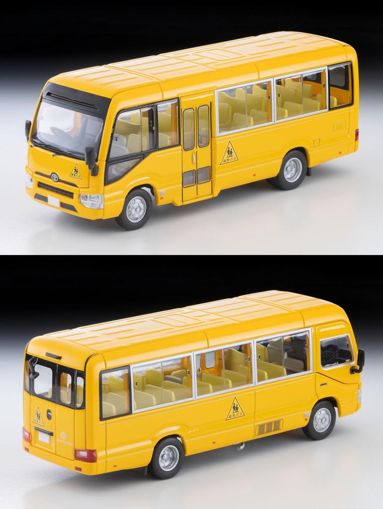 TOMYTEC Tomica Limited Vintage Neo Scale Toyota Coaster Toddler Finished Model 334323 1/64 LV-N348a Car, Yellow,