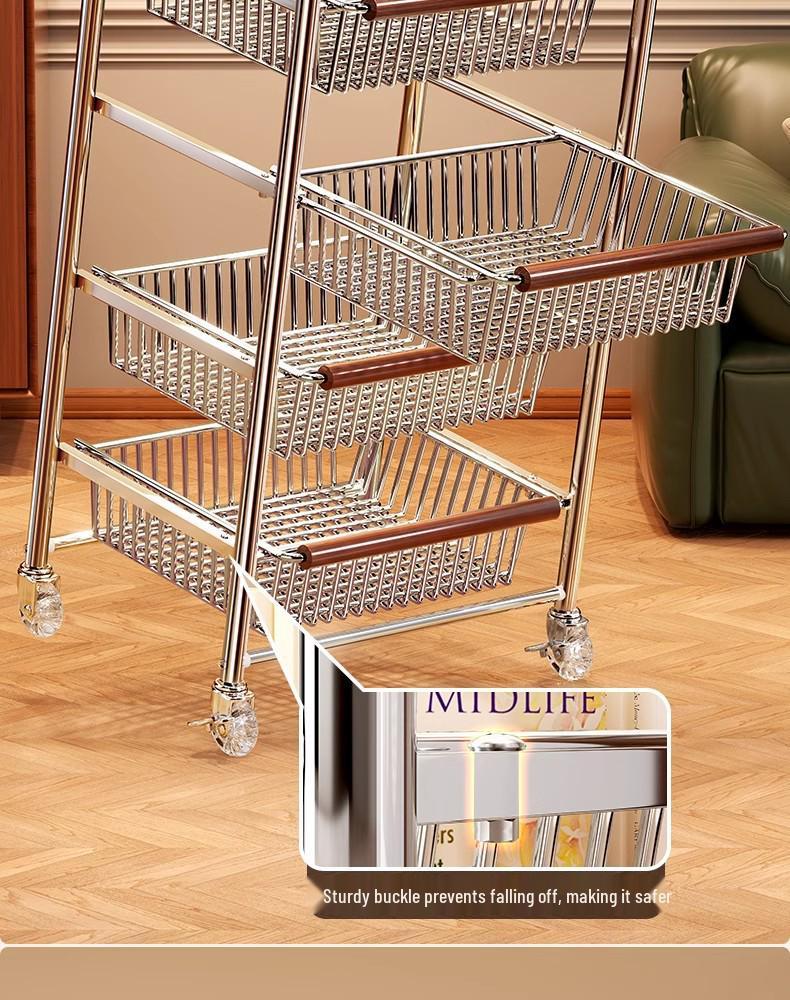 Chinese Style Multi-Layer Snack and Produce Trolley