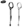 Bao Shalina Korean Trendy Tassel Chain Titanium Steel Clip-On Earrings for Men