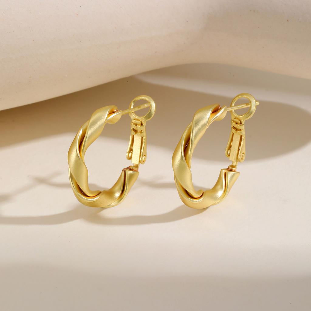 Simple Hollow U-Shaped Earrings for Women Stainless Steel Infinity Earrings 18k Gold Plated Daily Jewelry Gift