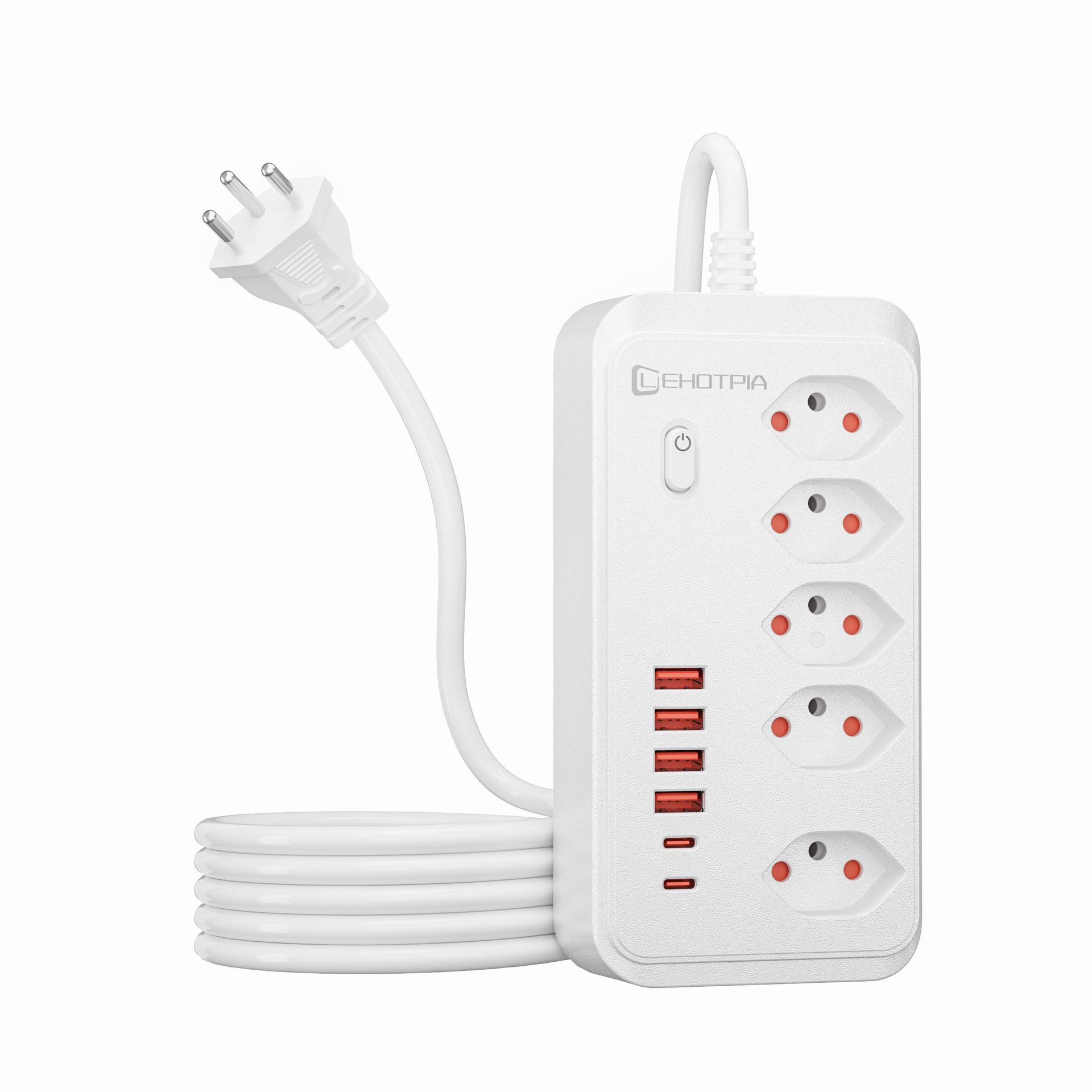 

Swiss Power Socket Extension Cord 1.8m - Black/White, Ideal for Home, Electricians, and Appliances. білий