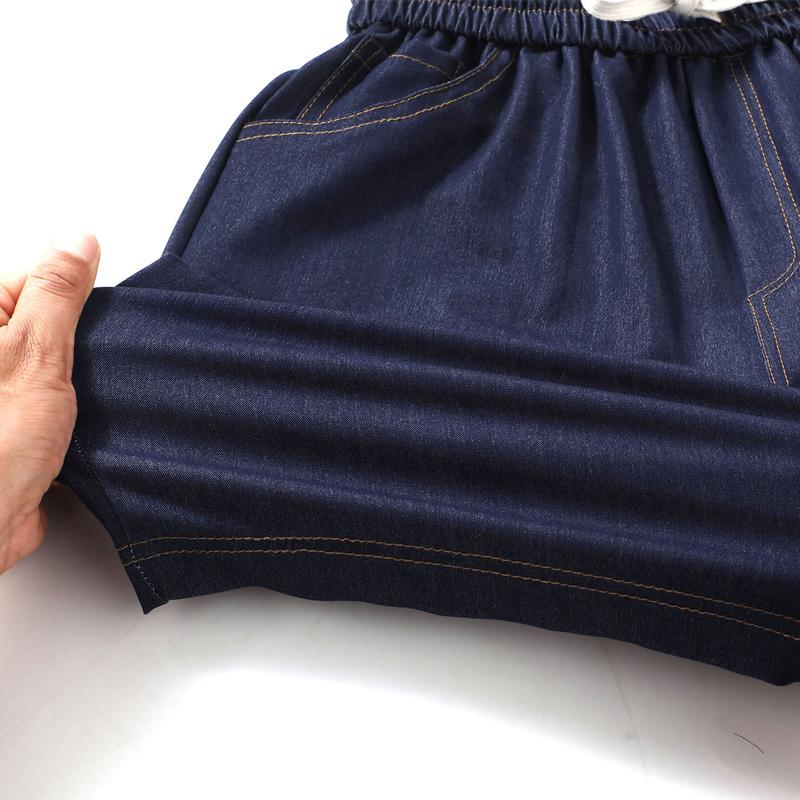 Pantaloni scurți denim de vară pentru bărbați, haine vintage, mărime plus, casual, cu talie elastică, pantaloni scurți