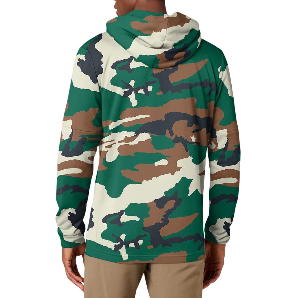 Herren Locker sitzendes Freizeit-Kapuzensweatshirt mit Camouflage-Print
