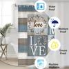 4PCS Rustic Floral Flower Sweet Love Home Fabric Shower Curtain Set, with Non-Slip Rugs, Toilet Lid Cover and Bath Mat Farmhouse Country Vintage Wood