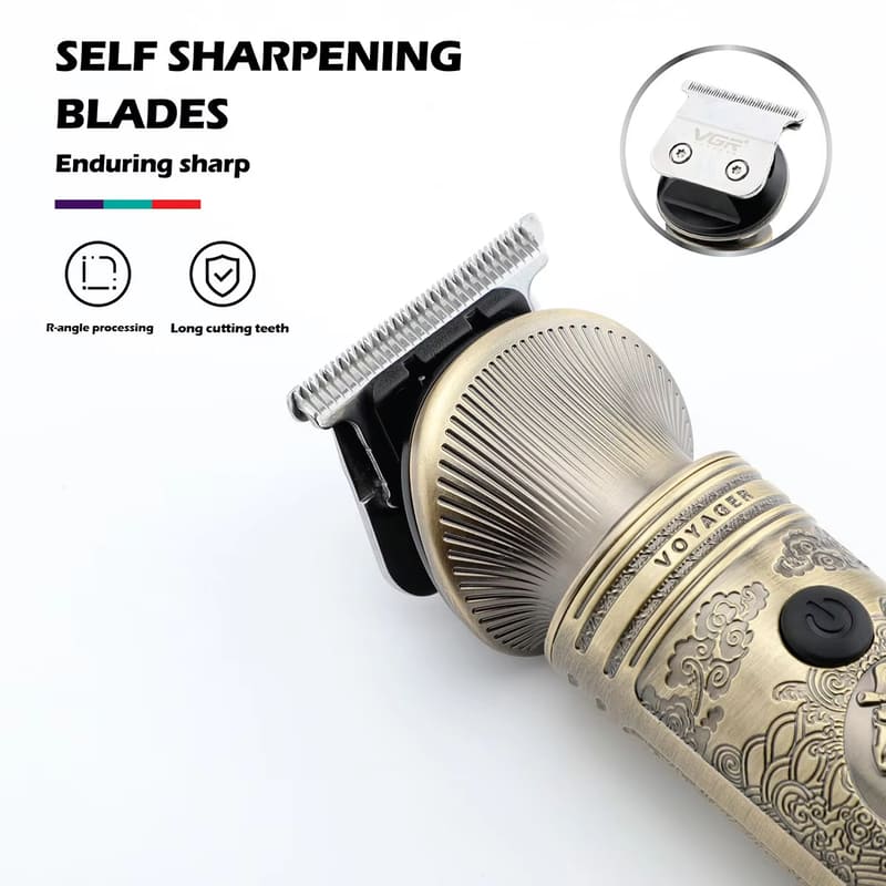 VGR 6 In 1 Multifunctional Electric Hair Clipper Professional Home Hair Clipper Wireless Hair Clipper Men's Gift LCD Digital Display Haircut
