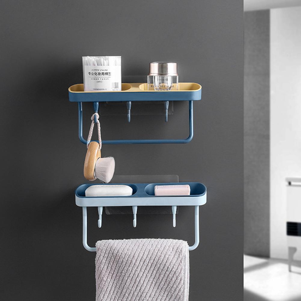 Soap Rack No Drilling Wall Mounted Double Layer Soap Holder with Suction Cup Bathroom Accessories