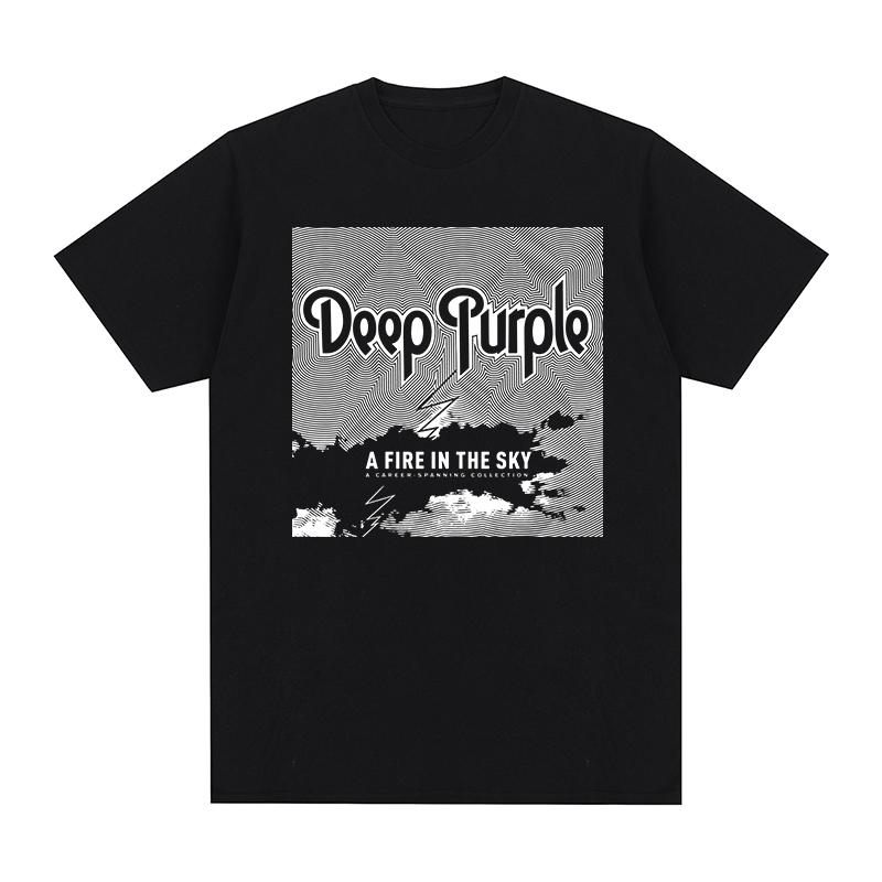 Deep Purple Vintage T-shirt Rock Band Graphic Retro Logos Breathable Cotton Men T shirt New Tee Tshirt Womens Tops - Men s Su... S