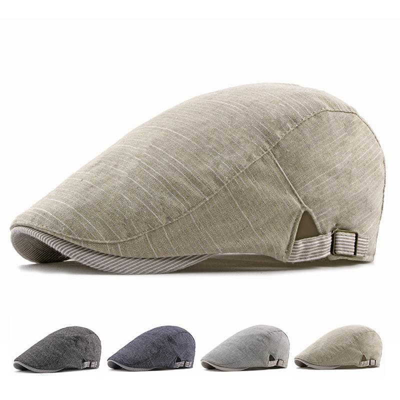 Cotton Linen Newsboy Caps for Men Spring Summer Thin Breathable Berets Women's Sunscreen Hats Gatsby Painters Hats Hombre Boina