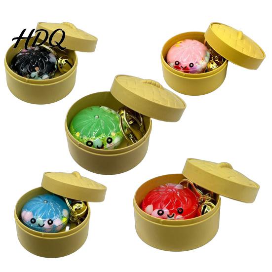 Portachiavi Ciondolo Portafoglio 1/2/3/5 Pezzi Cartone Animato Raviolo con Cestello per Vapore Halloween Panino al Vapore Zaino Accessorio Portachiavi Campanello Borsa Borsa Mini