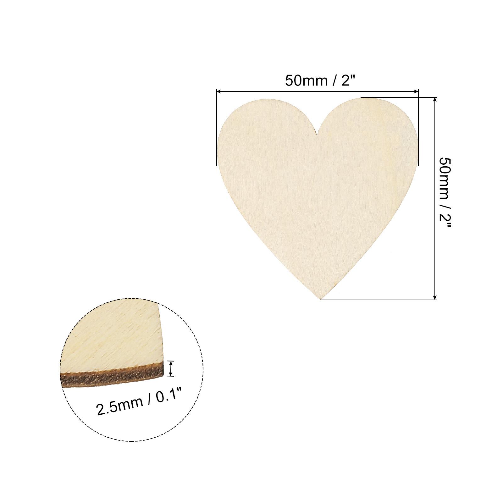Деревянные сердечки 50/100 шт. Необработанные деревянные сердечки Пустые деревянные вырезки Украшения Кусочки натурального дерева для рождественских поделок