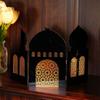 Acrylic Ramadan Screen Ornament Moon Star Castle Tabletop Decoration Standing Plate  Display Stand