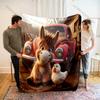 Farm Donkey and Chicken Blanket Warm Soft Fluffy Kids and Adult Sofa Bed Throw Blanket Suitable Home Travel Camping Luxury Gifts