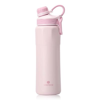 SANTECO Wasser Vakuumisoliert Kohlensäurehaltig Geeignet für Sport Kalt Thermisch Trageschlaufe für Einfaches Direkt Rose Flasche, 830ml, Flasche, Getränke, Bier,
