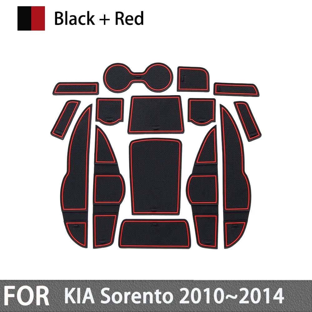 

Нескользящая резиновая подставка-коврик для подстаканника, паз в двери для KIA Sorento XM 2010 2011 2012 2013 2014, вкладыш в паз двери, автомобильные наклейки, аксессуары красный