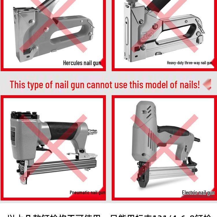 1008F Manual Brad Nailer with 2400 Brad, U-Shaped, and Door-Shaped Nails
