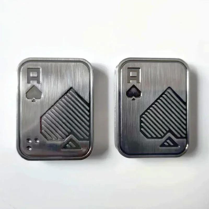 

Magnetic Push Card Pushing Plate Mechanical Slider Haptic Coin Metal Anti Stress Reducing Sensory Toy Mini Fidget Relieve Adults