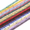 4x13mm Multicolor Rondelle Column Tube Lava Stone Loose Spacer Beads For Making Jewelry Handmade Diy Bracelet Craft