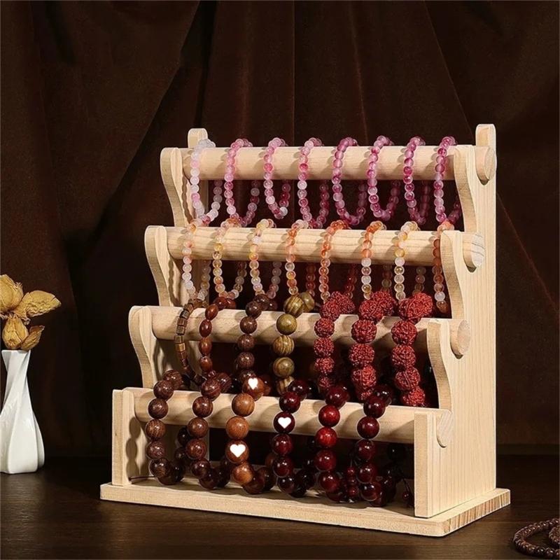 Wood Jewelry Holder for Exhibiting Accessories Bracelets and Bangle Display Rack Elegant Wrist Accessories Organizer