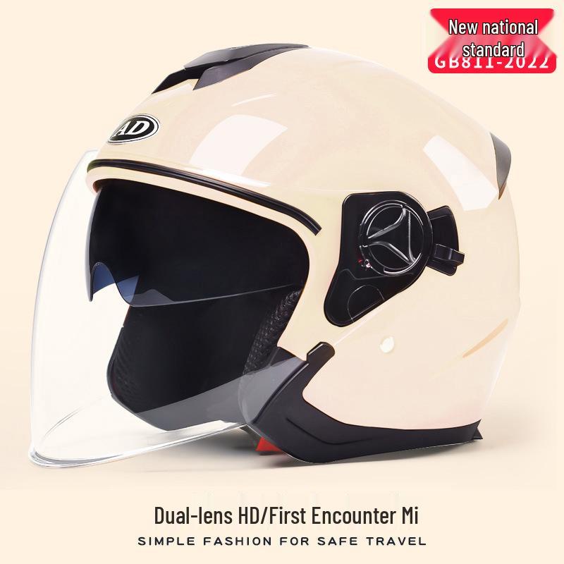 AD Unisex Electric Motorcycle Helmet - Winter Warmth, All-Season Safety, 3C Certified Half Helmet for Scooters