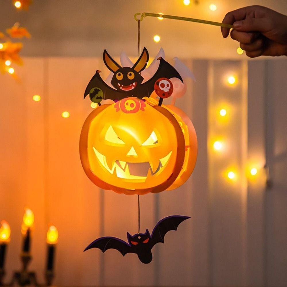 With Handle Halloween Lantern DIY Handmade Ghost Festival Lantern  Home Decoration