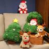 New Lovely Santa Claus & Elk Tree Elk Deer Santa Claus Plush Toys Stuffed Animal Doll Christmas Gift for Children Kid Decoration