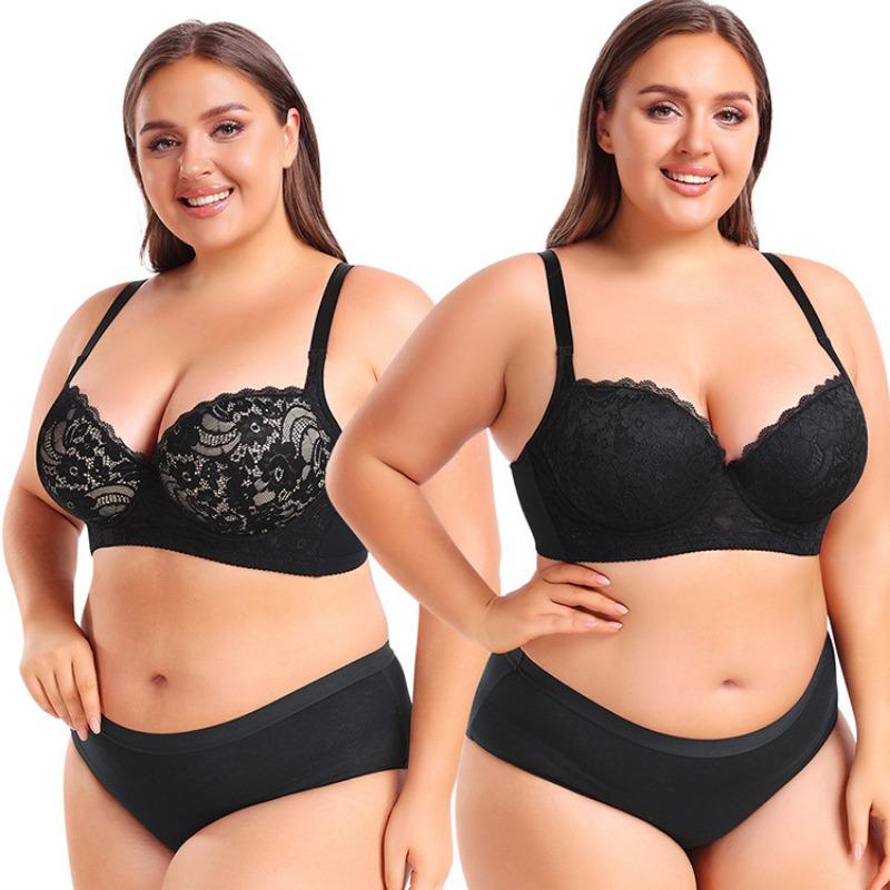 Oversized Comfort Push-Up Underwire Adjustable Lace Bra
