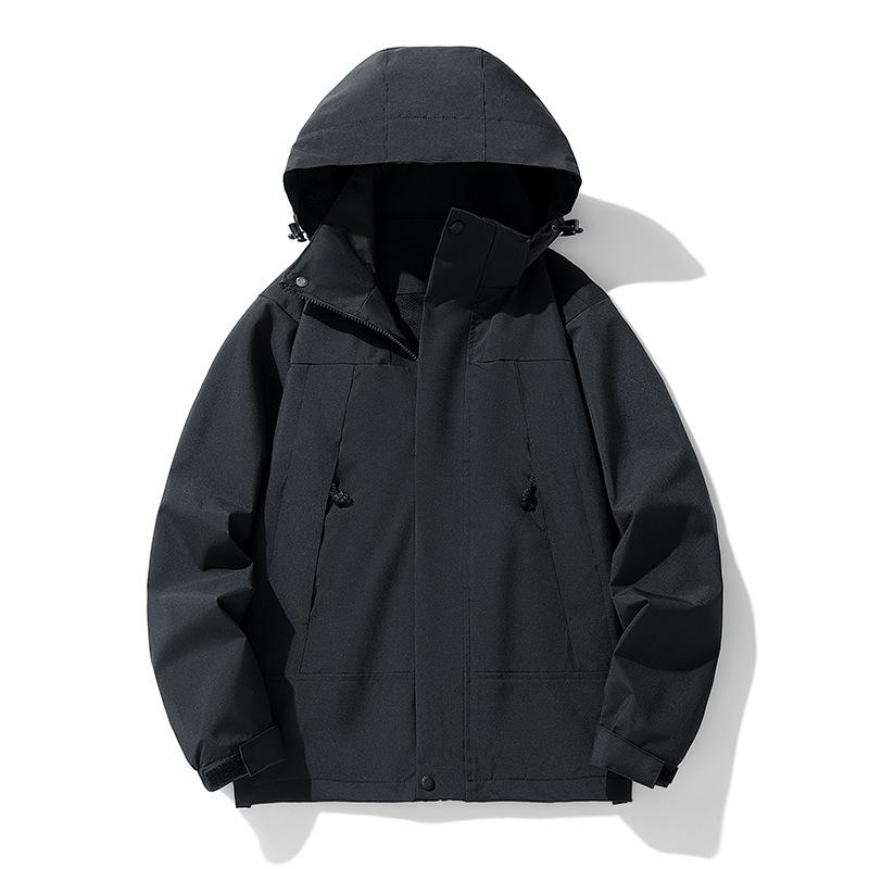 Spring and Autumn Outdoor Men's Color Matching Jacket Thin Hooded Jacket Waterproof and Windproof Women's Warm Jacket